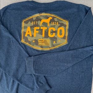 AFTCO Yourh Navy Long Sleeve with Camo Logo